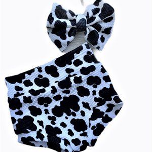 Cow Print Baby Bummies/Headband Set
